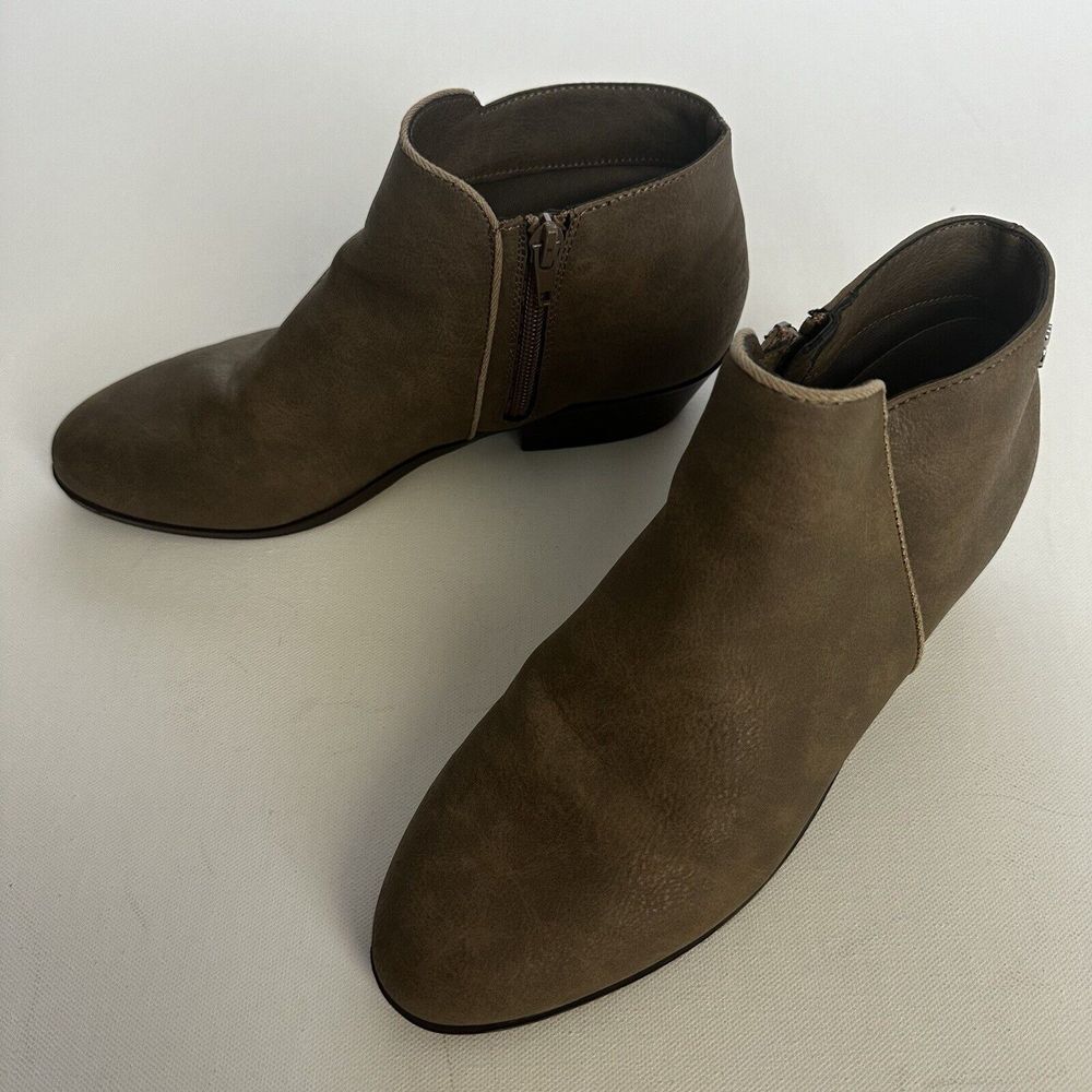 Sam Edelman Womens Petty Zip Up Ankle Boots Booties Shoes Size 5 Taupe Suede